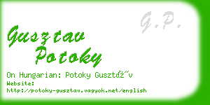 gusztav potoky business card